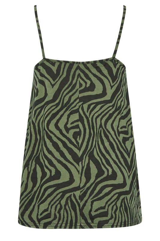 LTS Tall Khaki Green Zebra Print Cami Top | Long Tall Sally  8