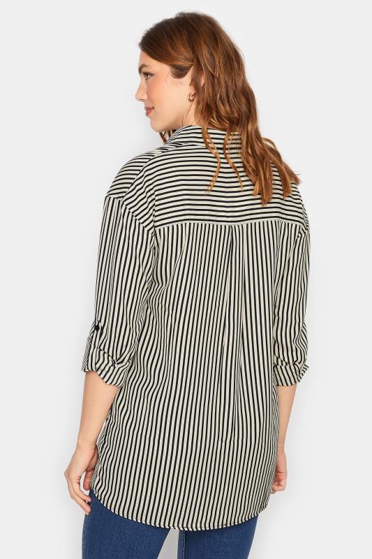 LTS Tall Women's Black & Cream Stripe Oversized Boyfriend Shirt | Long Tall Sally 4