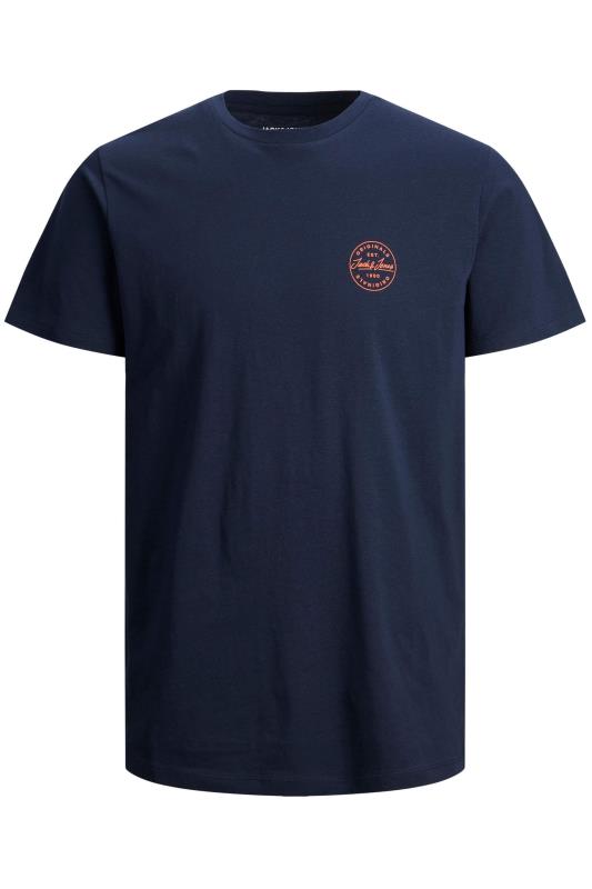 JACK & JONES Big & Tall Navy Blue Shark T-Shirt 2