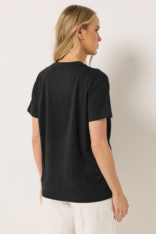 LTS Tall Women's Black Pleat Front Cotton T-Shirt | Long Tall Sally 2