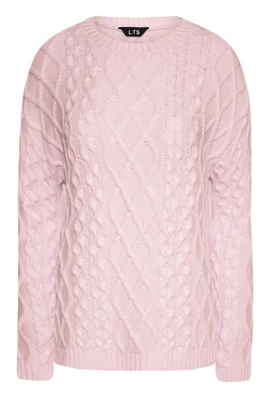 LTS Tall Pink Cable Knit Jumper 5
