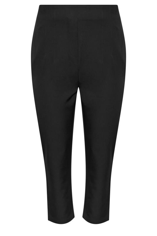 YOURS Plus Size Black High Waist Tapered Trousers | Yours Clothing  5