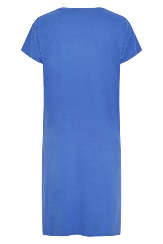 LIMITED COLLECTION Plus Size Blue Side Split Midaxi T-Shirt Dress | Yours Clothing 6