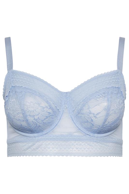 YOURS Plus Size Curve Baby Blue Lace Non Padded Bra | Yours Clothing  5