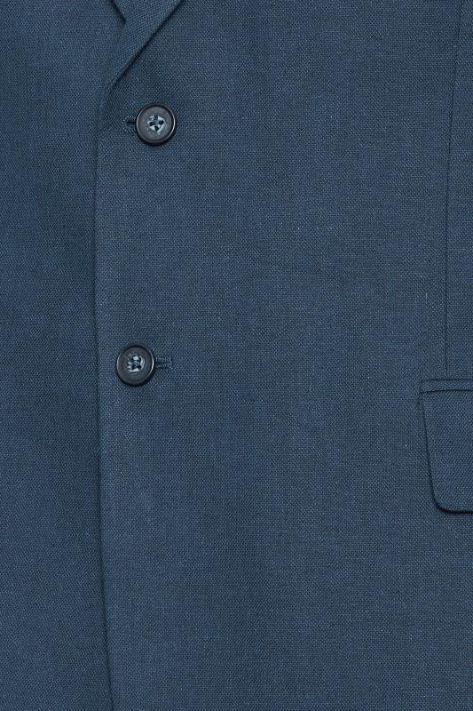 BadRhino Big & Tall Navy Blue Linen Suit Jacket | BadRhino 3