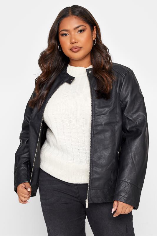 New Girls Black Faux Leather Jacket With Fur Various Sizes Available