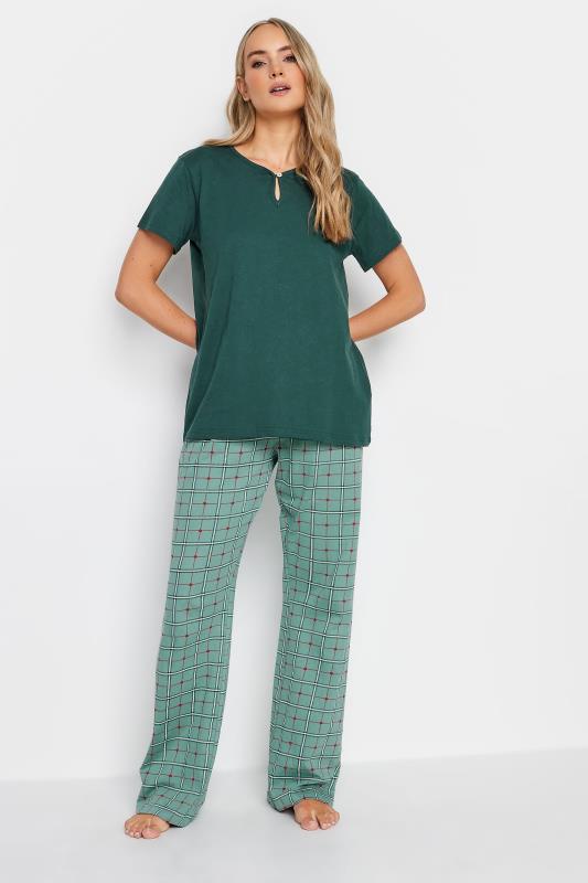 LTS Tall Green Check Print Pyjama Set | Long Tall Sally  2