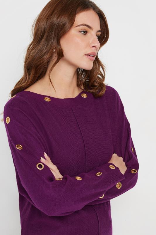 M&Co Berry Purple Batwing Eyelet Jumper | M&Co 4