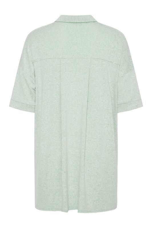 LIMITED COLLECTION Curve Sage Green Open Collar Oversized Top_BK.jpg