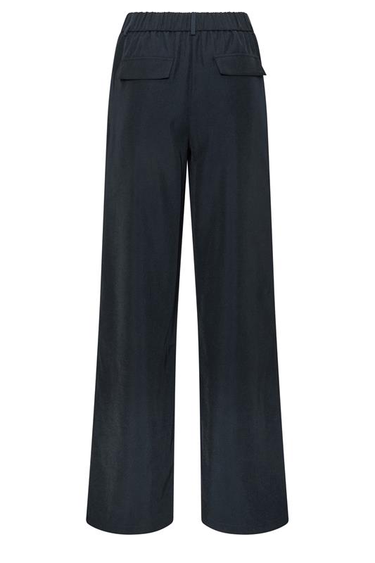 LTS Tall Women's Navy Blue Pleated Wide Leg Trousers | Long Tall Sally 2