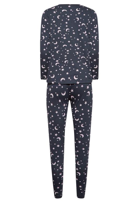Petite Blue Moon & Star Print Pyjama Set | PixieGirl 7