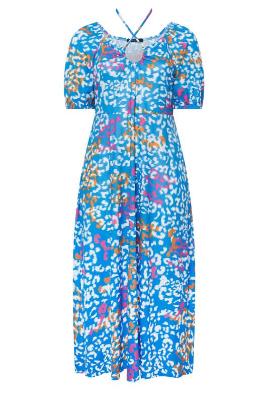 LIMITED COLLECTION Plus Size Blue Animal Print Tie Front Maxi Dress | Yours Clothing 7