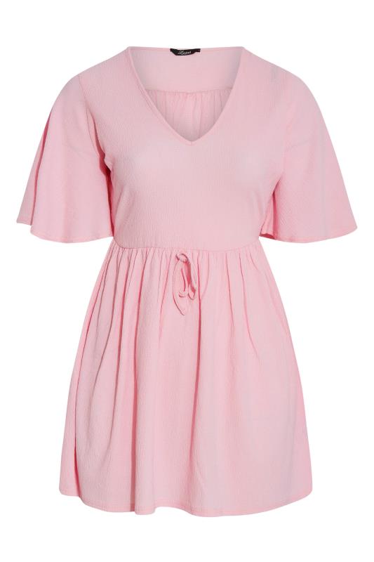 LIMITED COLLECTION Curve Pink Tie Waist Crinkle Top_X.jpg