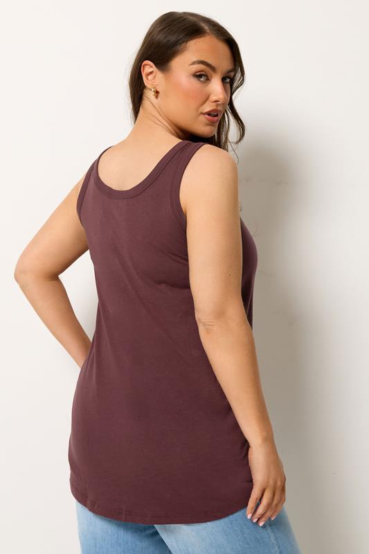 YOURS Plus Size Purple Basic Core Vest Top | Yours Clothing 2