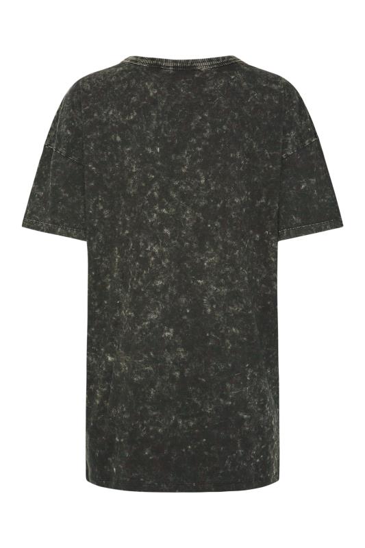 LTS Tall Black Acid Wash Oversized T-Shirt 6