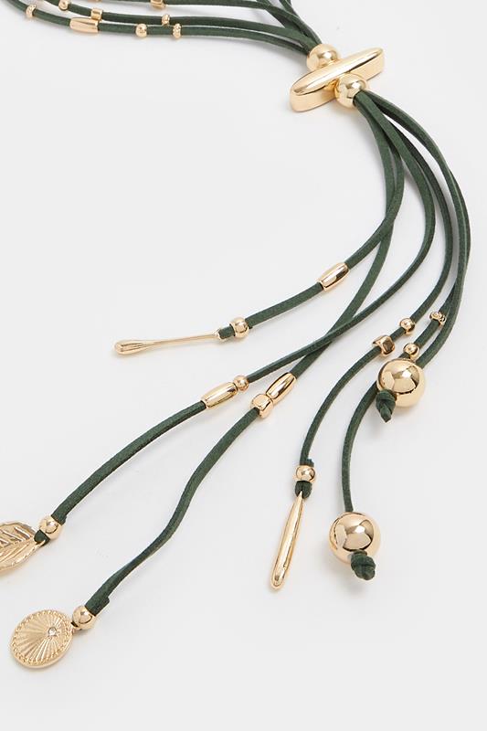 Gold Tone Cord Beaded Necklace | Yours Clothing 2