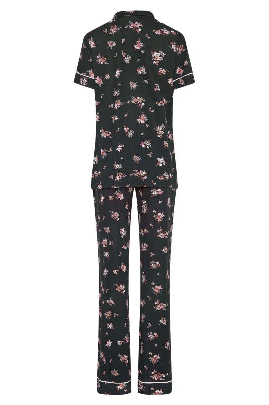 Tall Women's LTS Black Floral Print Pyjama Set | Long Tall Sally 6