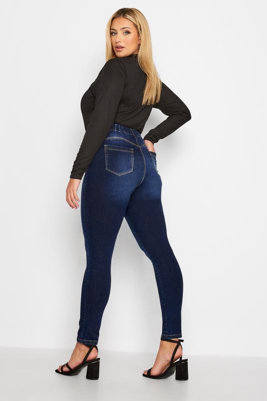 YOURS FOR GOOD Curve Indigo Blue Pull On Bum Shaper LOLA Jeggings 3