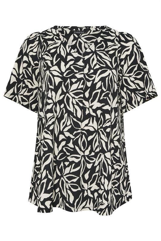 EVANS Plus Size Black Floral Pleat Front Top | Evans  5