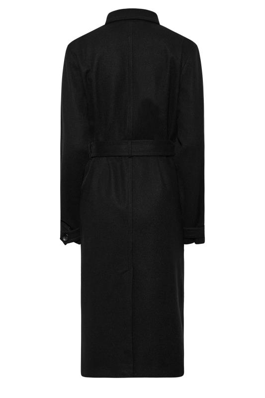 LTS Tall Black Formal Trench Coat 7
