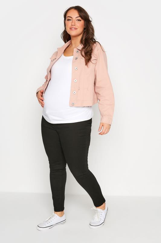 BUMP IT UP MATERNITY Black Skinny Jeans With Comfort Panel | Yours Clothing 2