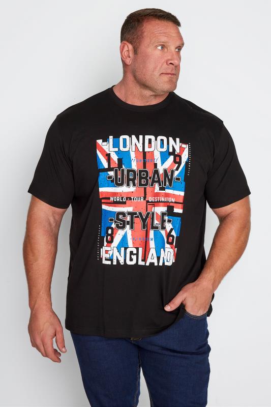 ESPIONAGE Big & Tall Black 'London Urban' Graphic T-Shirt_A.jpg