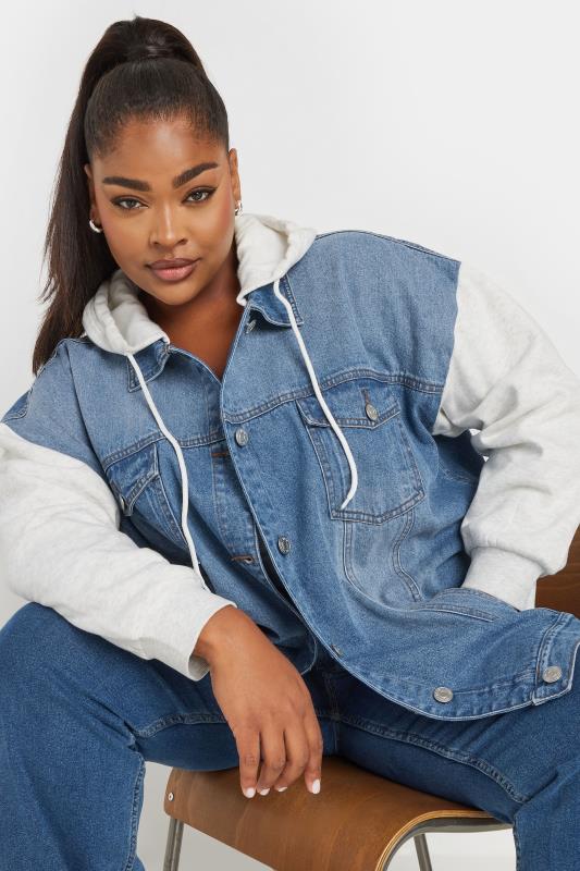 Denim sweatshirt jacket online