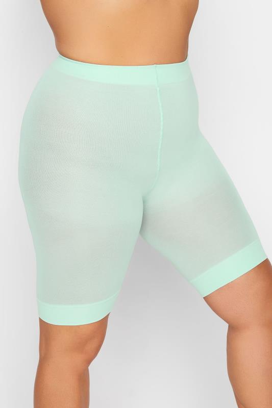 YOURS Plus Size Light Blue Anti Chafing High Waisted Shorts | Yours Clothing 3