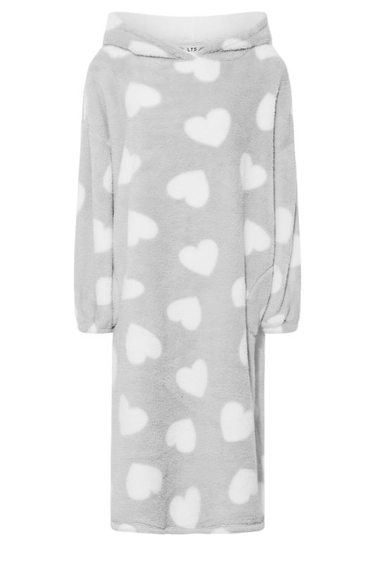 LTS Tall Women's Grey Heart Print Snuggle Hoodie | Long Tall Sally 6