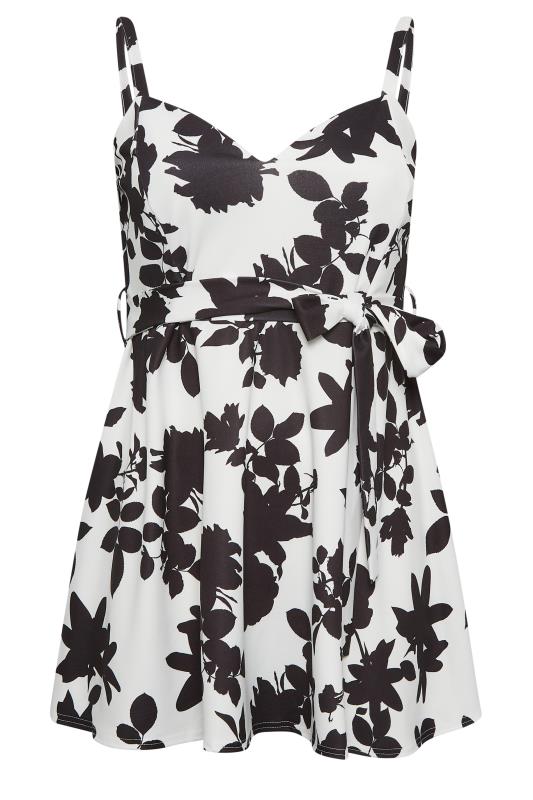 YOURS LONDON Plus Size Black Floral Sleeveless Peplum Top | Yours Clothing 6