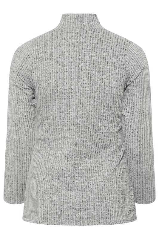 LIMITED COLLECTION Curve Grey Marl Ribbed Turtle Neck Top 8