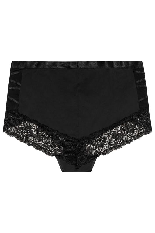 Plus Size Black Strappy Detail Control Full Briefs | Yours Clothing 4