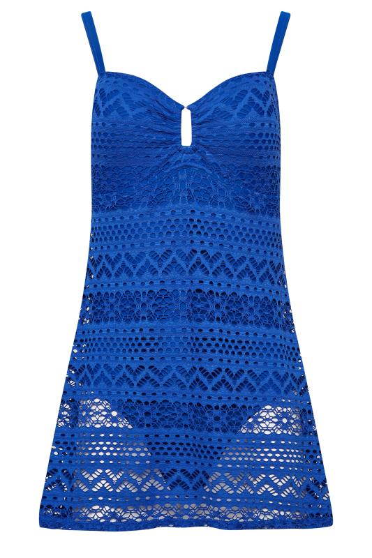 LTS Tall Women's Cobalt Blue Crochet Swim Dress | Long Tall Sally 6