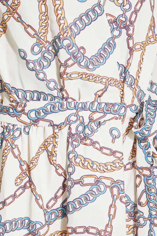 LTS Tall White Chain Print Wrap Midaxi Dress 5