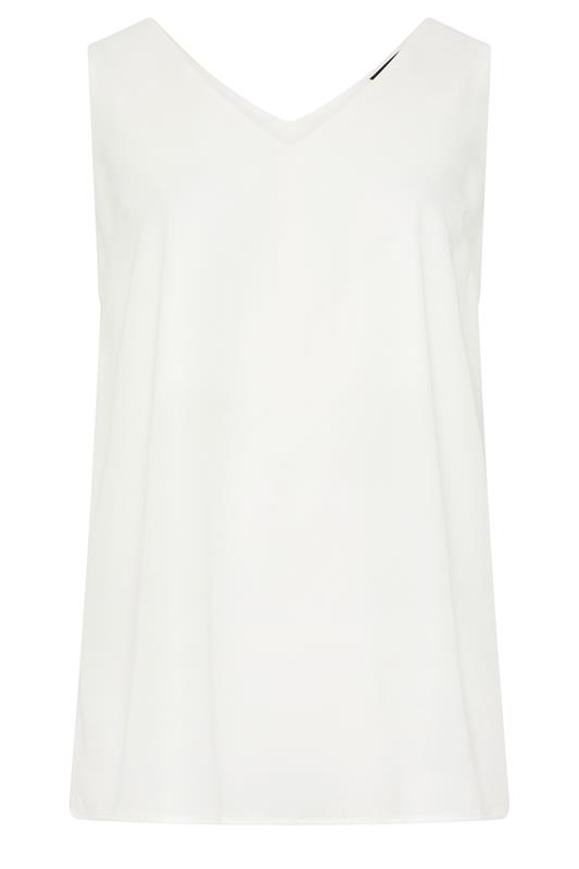 YOURS Plus Size White V-Neck Cami Vest Top | Yours Clothing 5