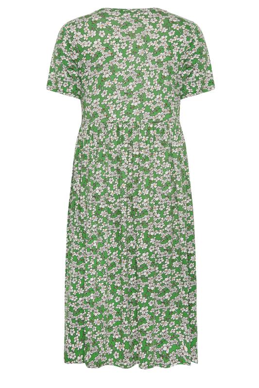 YOURS Curve Green Floral Smock Dress | Yours Clothing  7