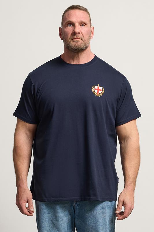  BadRhino Big & Tall T-shirt bleu marine avec écusson de l'Angleterre