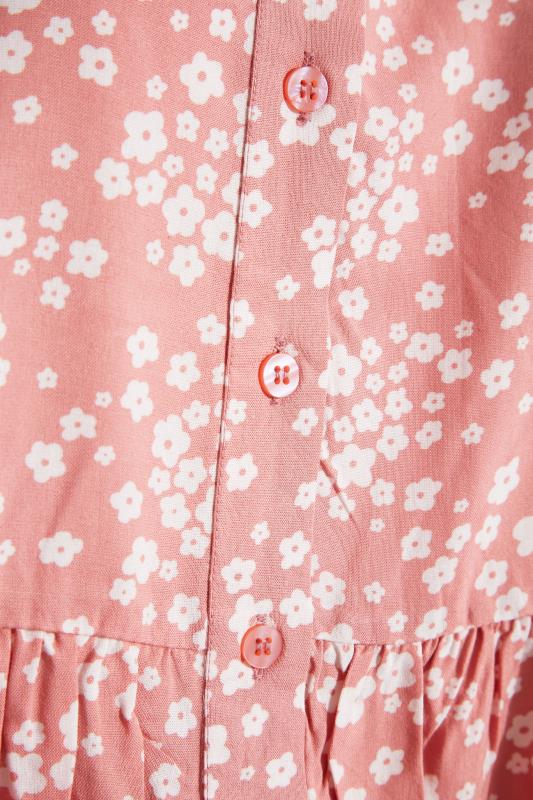 Curve Pink Floral Print Drop Pocket Peplum Top 5