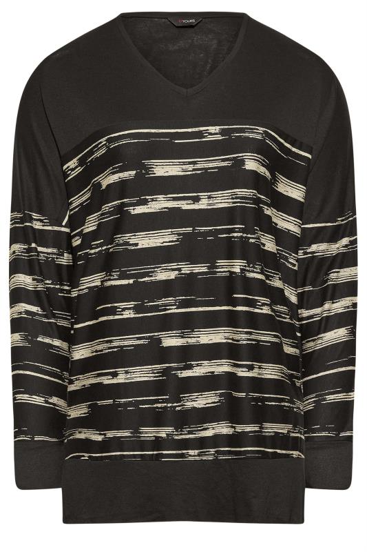 Plus Size Black Stripe Long Sleeve Top | Yours Clothing 6