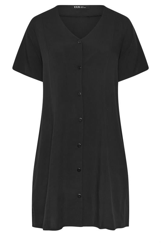 YOURS Plus Size Black Button Through Tunic Dress | Yours Clothing 5