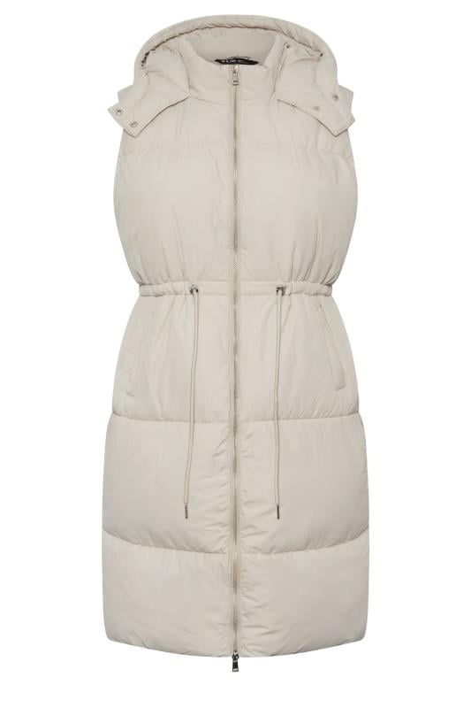 YOURS Plus Size Curve Ivory Drawcord Panelled Gilet | Yours Clothing 5