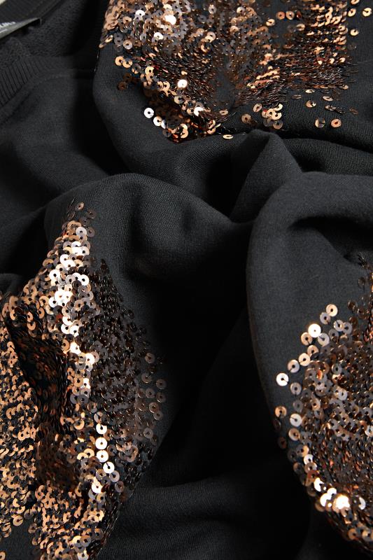 YOURS LUXURY Plus Size Black Sequin Embellished Sweatshirt | Yours Clothing 10