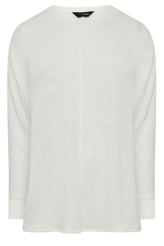 Plus Size White Ribbed Soft Touch Top | Yours Clothing 6