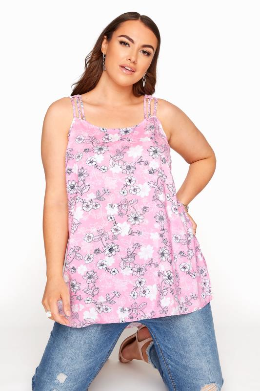 Pink Floral Strappy Vest Top_A.jpg