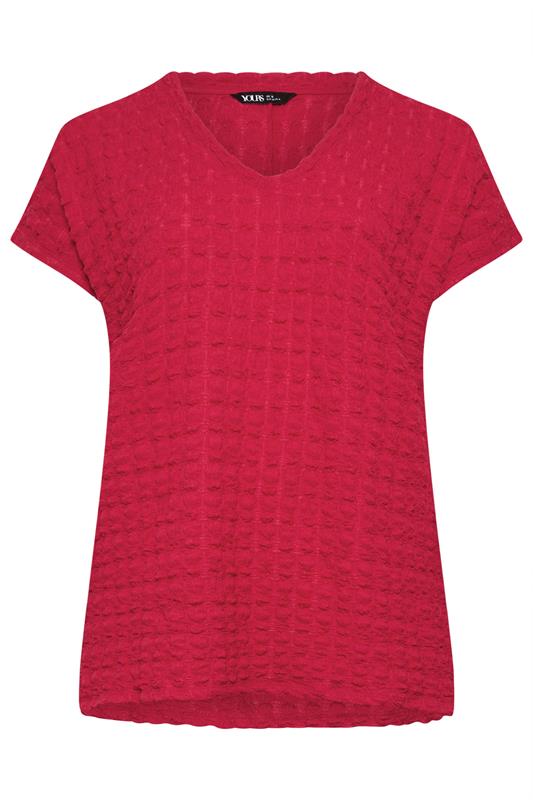 YOURS Plus Size Red Bubble Textured T-Shirt | Yours Clothing 5