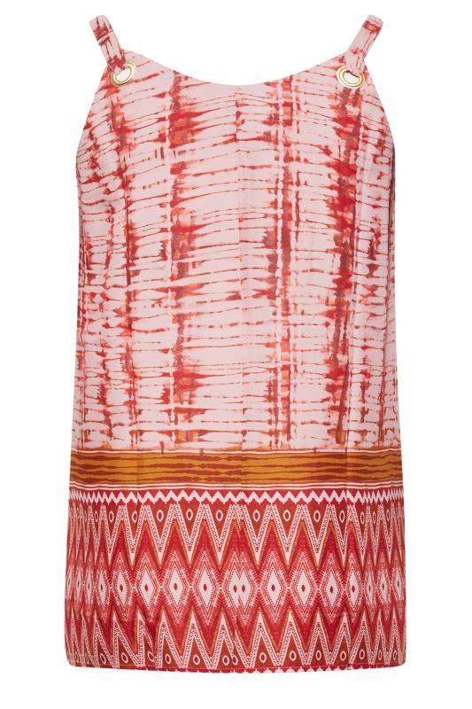 Plus Size Pink Aztec Print Metal Trim Vest Top | Yours Clothing 6
