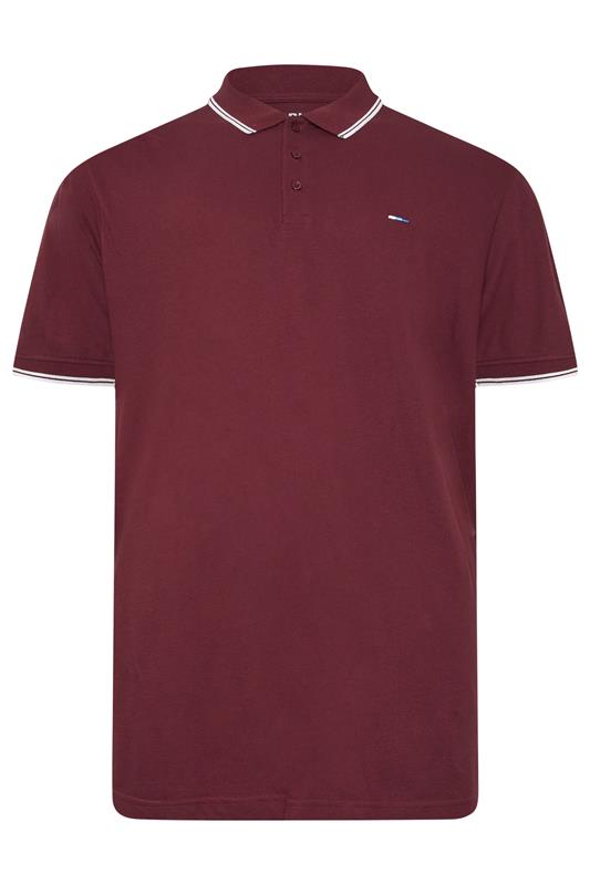 BadRhino Big & Tall Burgundy Red Tipped Polo Shirt | BadRhino 6