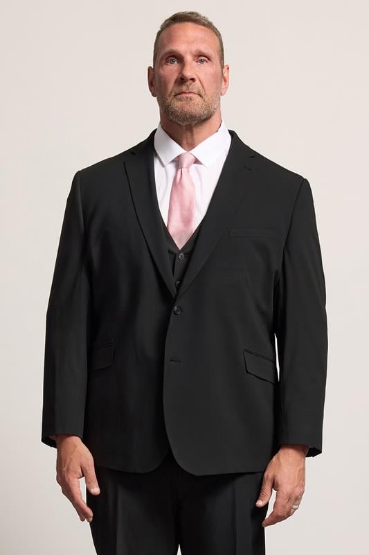  D555 Big & Tall Veste de costume noire