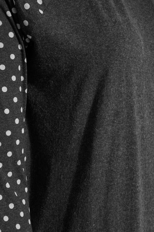 Plus Size Charcoal Grey Spot Print Raglan Sleeve Tunic | Yours Clothing  4