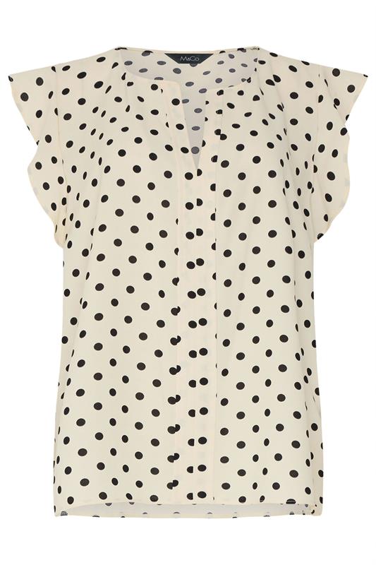 M&Co Ivory White Polka Dot Frill Sleeve Blouse | M&Co 5